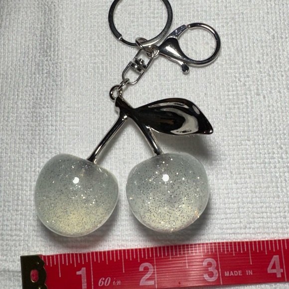 Sparkling Clear Cherry Bag Charm Unbranded - Picture 2 of 2